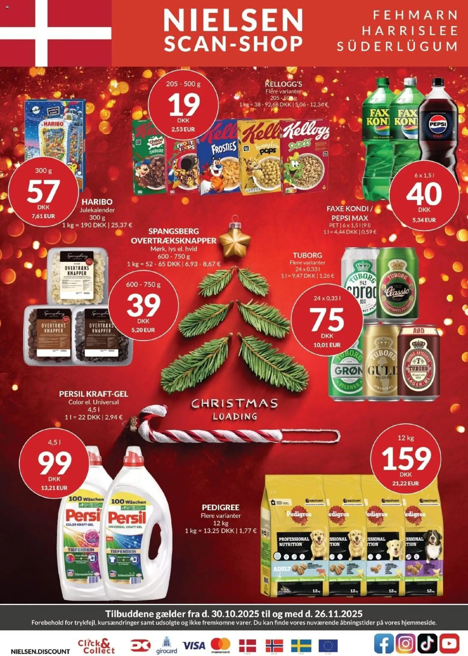 Eksempel på tilbudsavis Tilbudsavis fra butik Nielsen Discount gyldig fra 30/10/2025 - Faxe Kondi, Pepsi Max, Pepsi