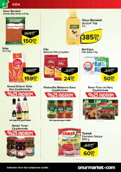 Onur Market Katalog 11.11.2025 - Broşürünün önizlemesi | Strana: 2