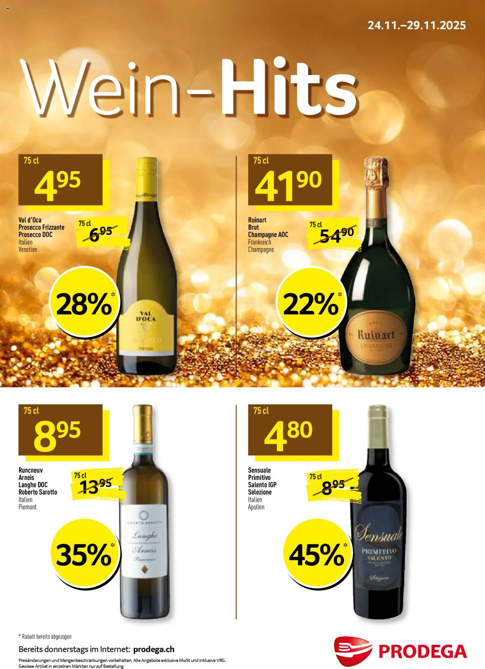 Vorschau des Merkblatts Aktionen Wein-Hits vom Shop Prodega gültig von 24.11.2025 bis 29.11.2025