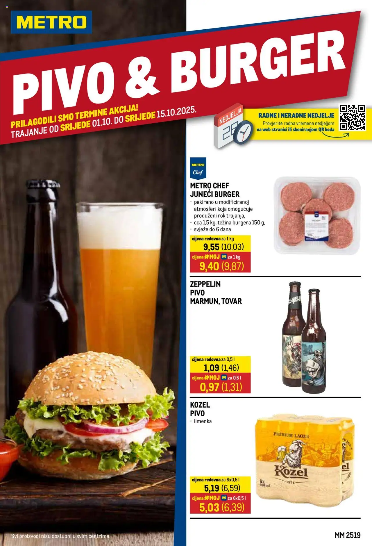 Metro aktualni Pivo & Burger vrijedi od 01.10.2025 - tjedna akcija broj stranice 1