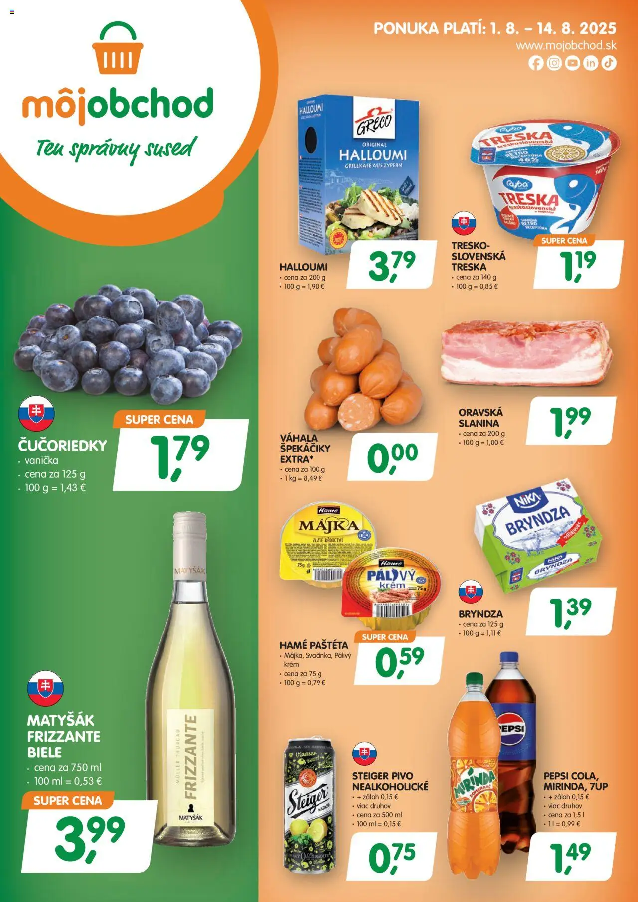 Môj obchod Leták (01.08. - 14.08.2025) - Akčná ponuka