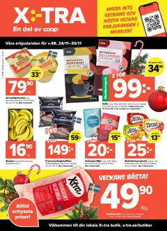 Förhandsgranska reklamblad Aktuella reklamblad Coop X:-TRA från butik Coop X:-TRA gäller från 24/11/2025