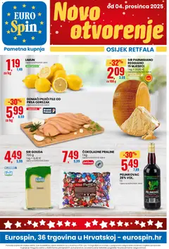 Pregled letka Otvorenje - Osijek Retfala trgovine Eurospin vrijedi od 04.12.2025