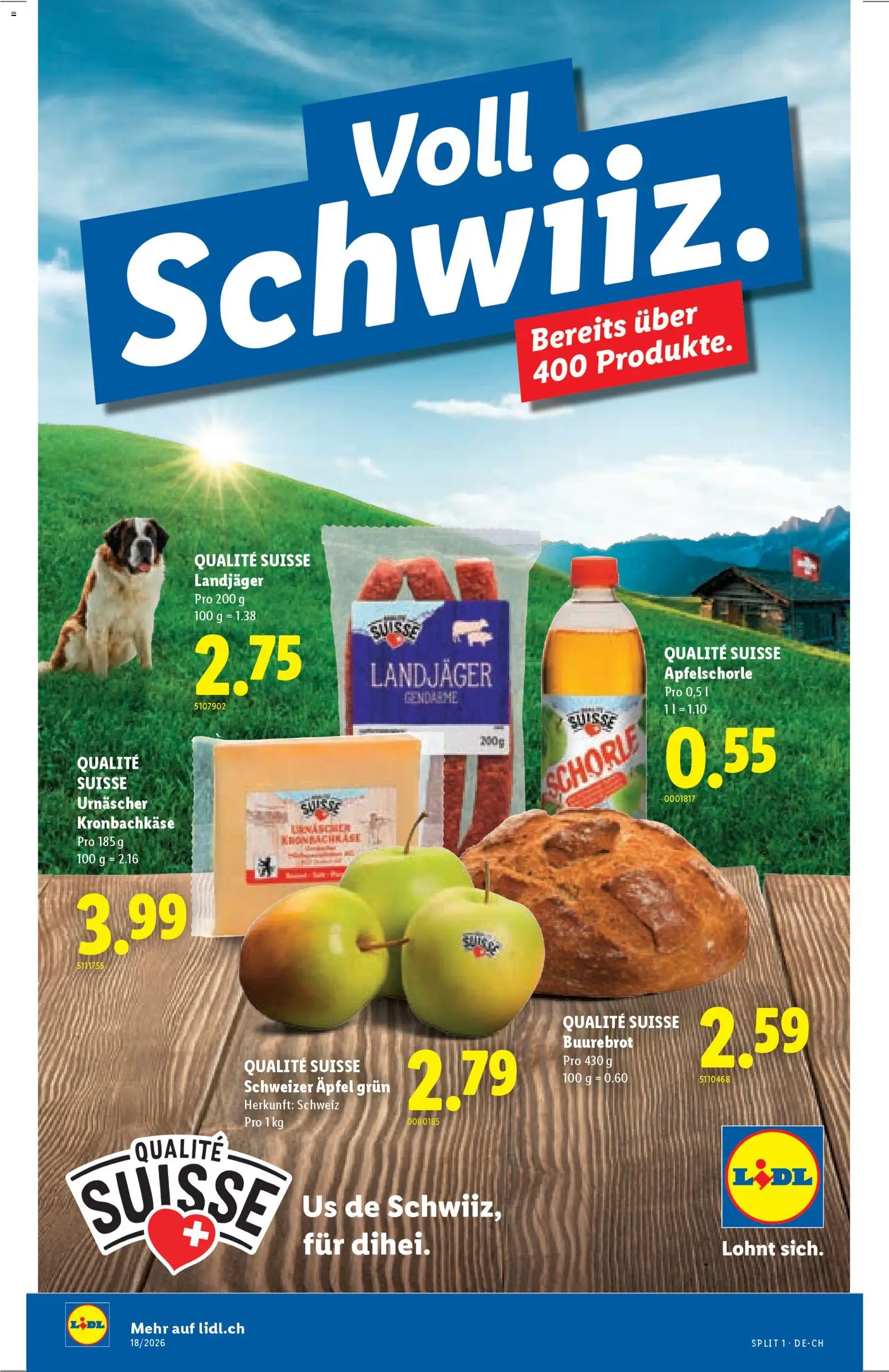 Vorschau des Merkblatts Lidl aktionen Qualité Suisse vom Shop Lidl gültig von 30.04.2026 bis 06.05.2026