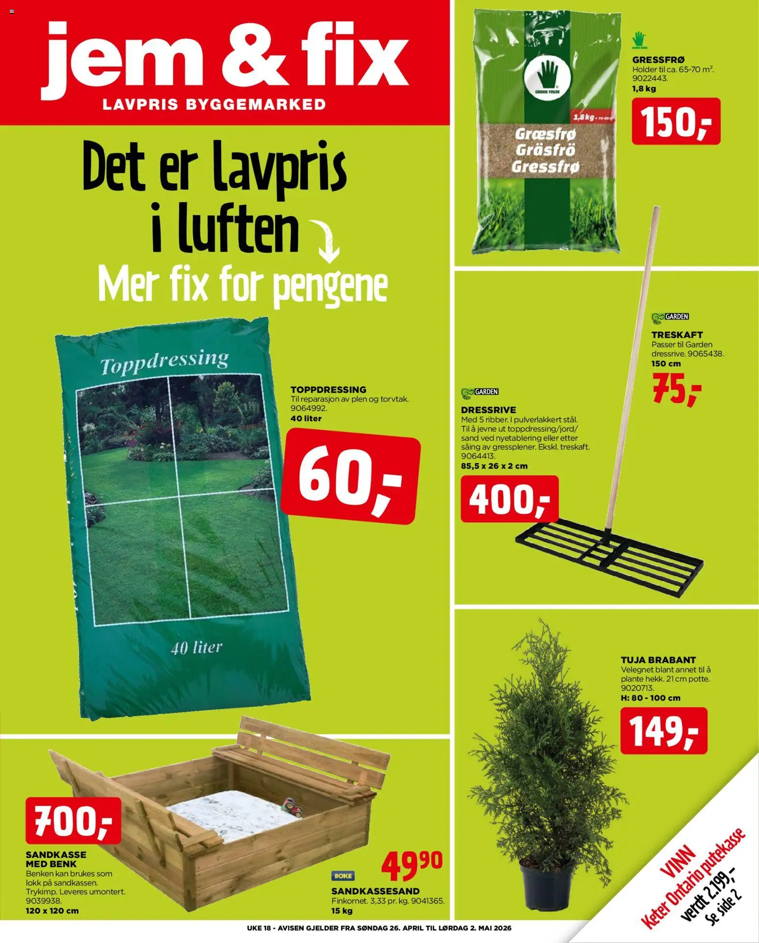 Forhåndsvis Jem & Fix kundeavis fra butikk Jem & Fix gyldig fra 26/04/2026