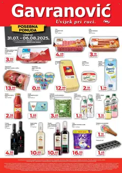 Pregled letka Katalog trgovine Gavranović vrijedi od 31.07.2025