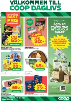 Förhandsgranska reklamblad Aktuella reklamblad Coop Daglivs från butik Coop Daglivs gäller från 09/02/2026
