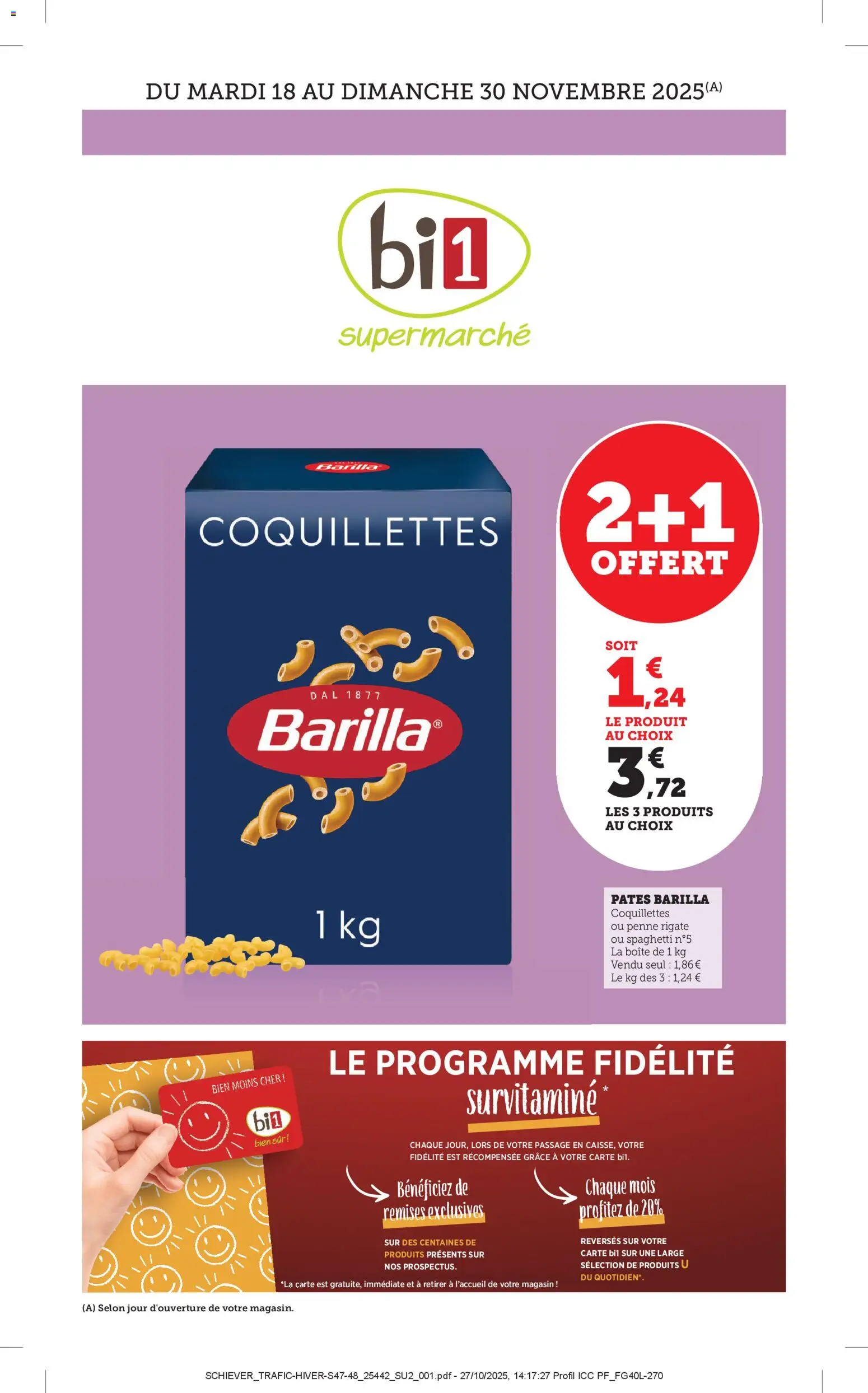 Prévisualisation de Le offre du moment du magasin bi1 formulaire valide 18/11/2025