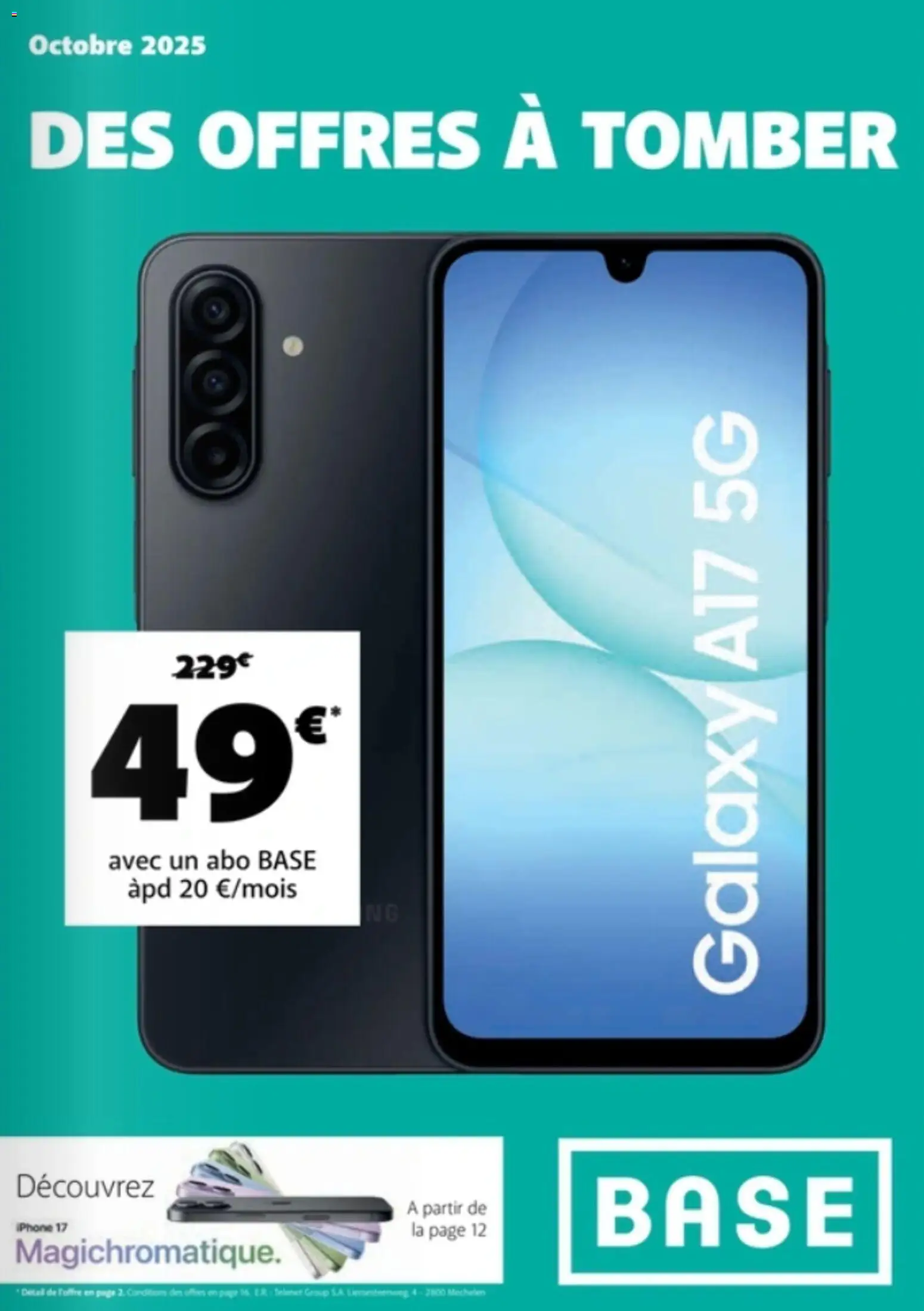 Voorbeeld van Publicité van winkel Base geldig vanaf 01/10/2025