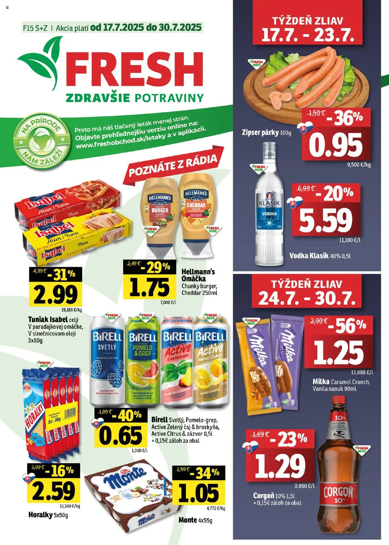 Fresh Stredné a západné Slovensko od 17.07.2025 > Potraviny online