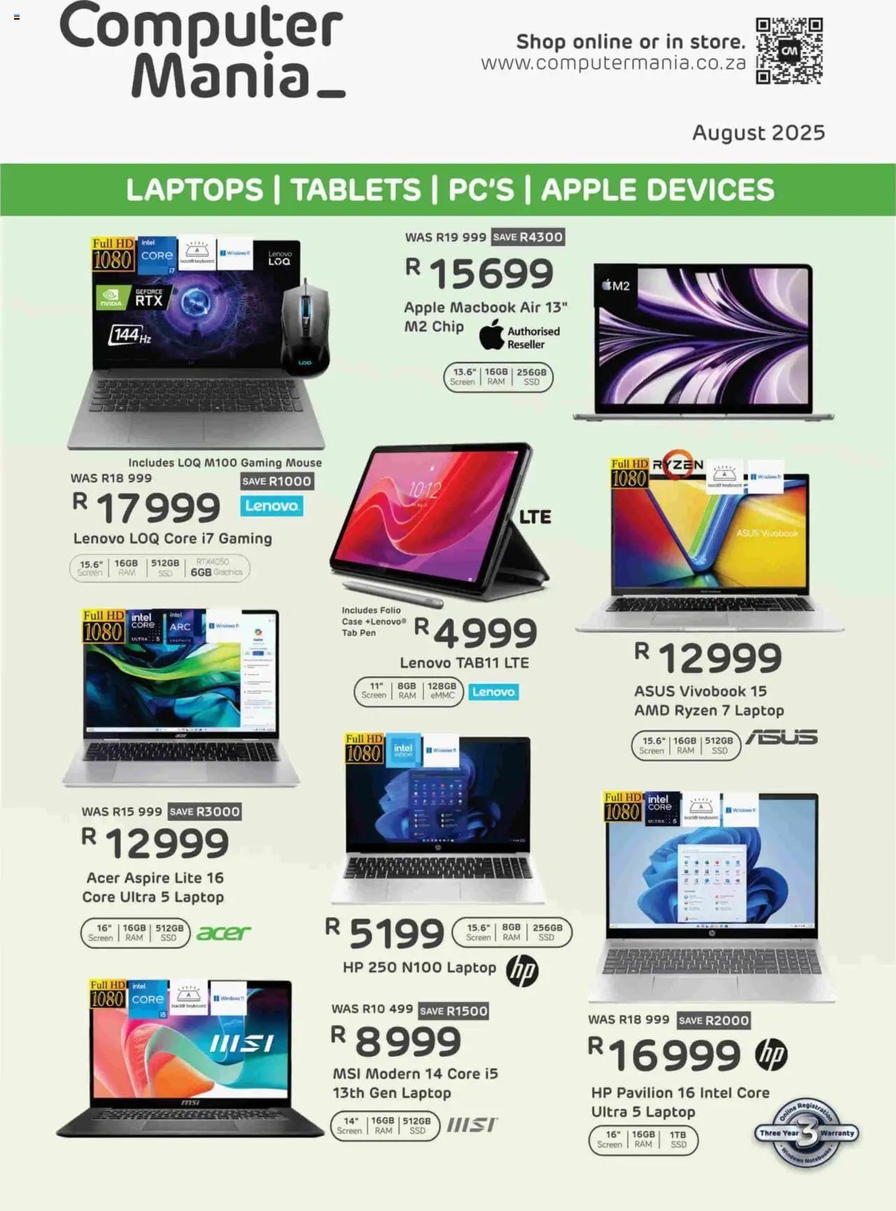 Computer Mania Specials from 01/08 - 31/08/2025 > Promotions