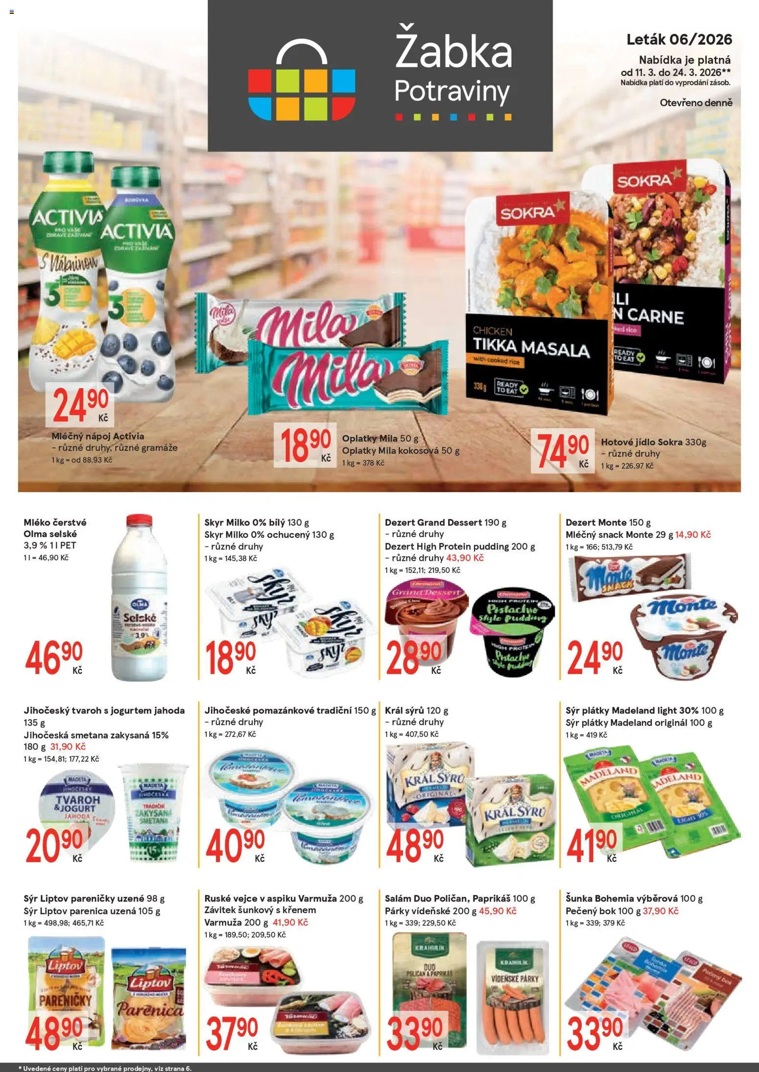 Náhled nabídky: Žabka Žabka leták platný od 11.03.2026 - Protein, Mléko, Smetana, Dezert, Skyr, Párky, Vejce v aspiku, Protein pudding