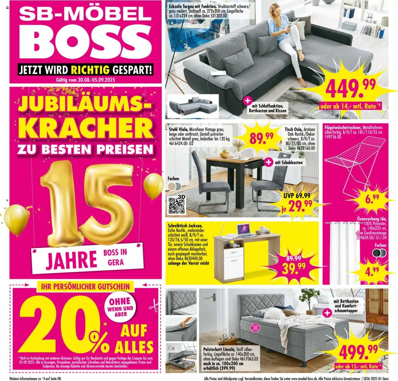 SB Möbel Boss Prospekt Gera (vom 30.08.2025 - 05.09.2025)
