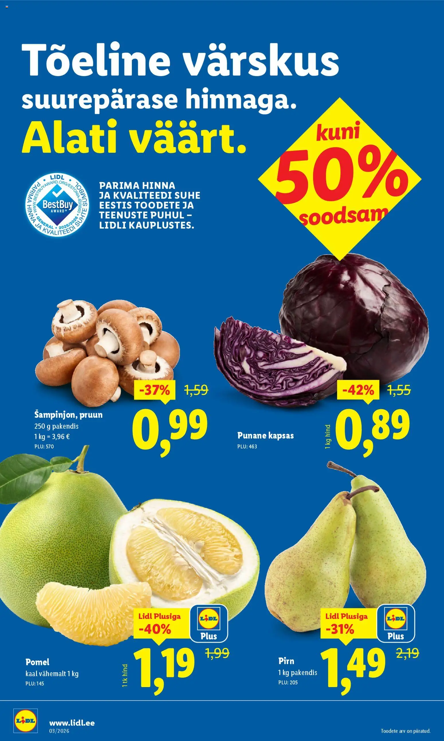 Lidl kliendilehe eelvaade alates 2026.01.12