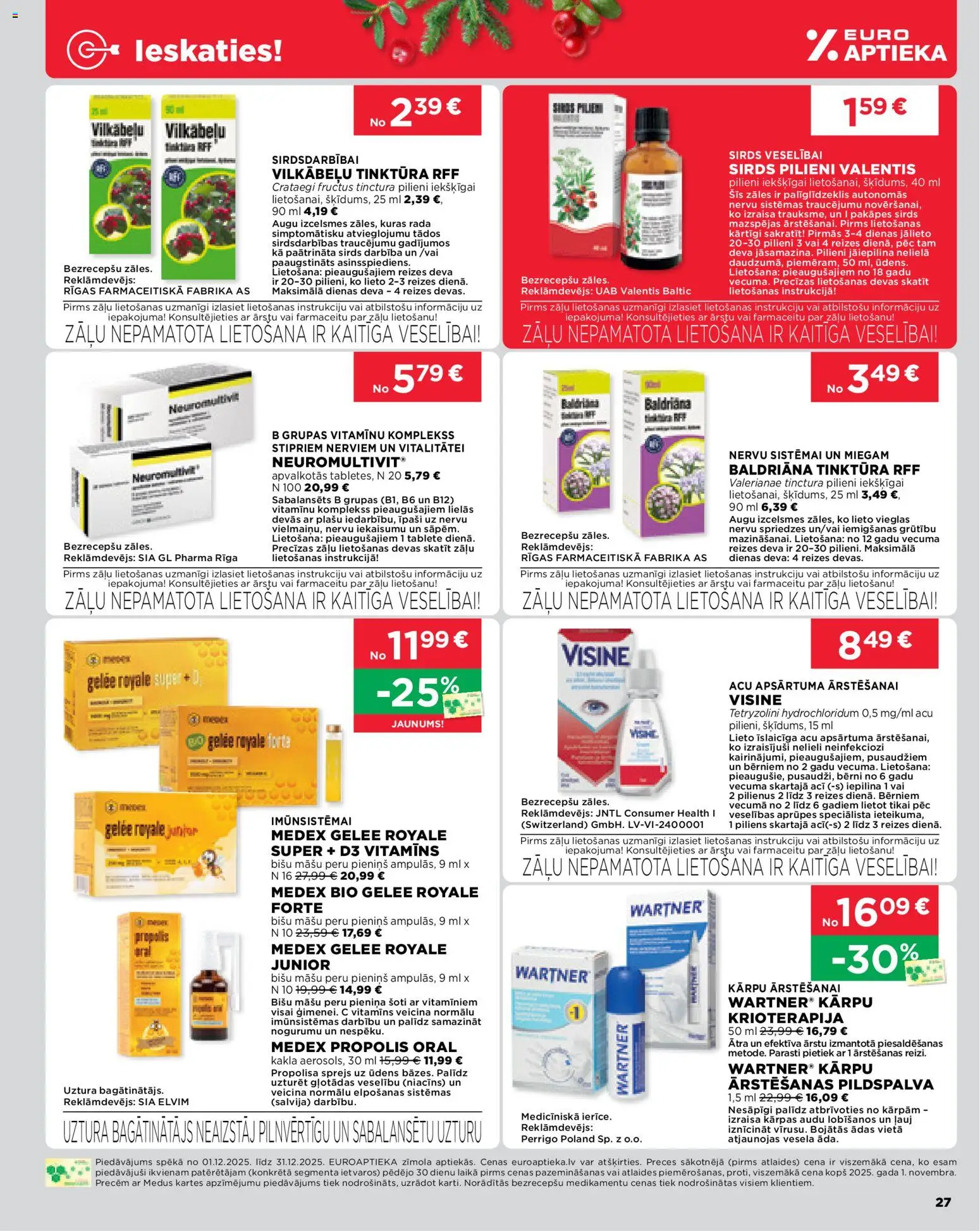 Skatīt Euroaptieka akciju bukletu, derīgs no 2025.12.01