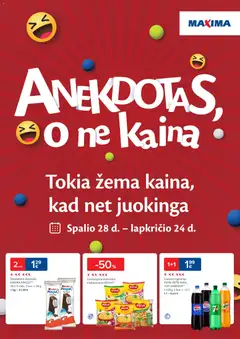 MAXIMA parduotuvės leidinio Leidinys - Anekdotas, o ne kaina galiojančio nuo 2025.10.28 peržiūra