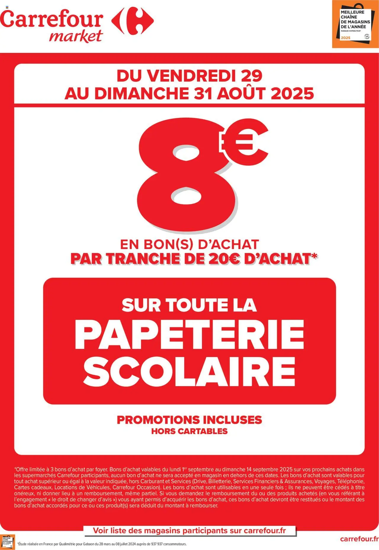 Opération bon(s) d’achat de la boutique Carrefour Market valable du 29/08/2025 - Page numéro 1
