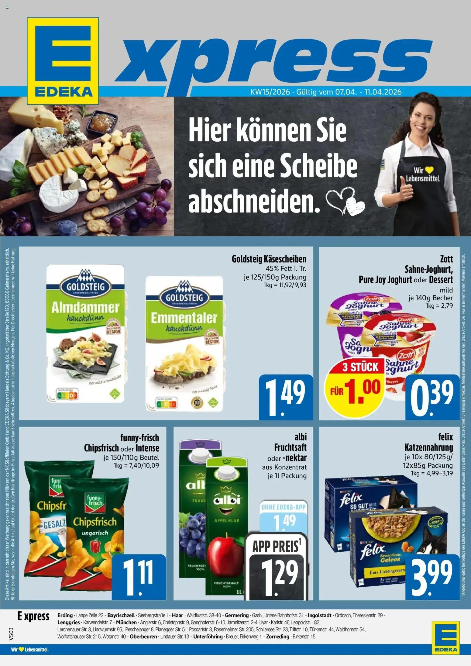 Vorschau von dem Prospekt des Geschäftes Edeka, gültig ab dem 05.04.2026 - Chips, Äpfel, Joghurt, Funny frisch, Fruchtsaft