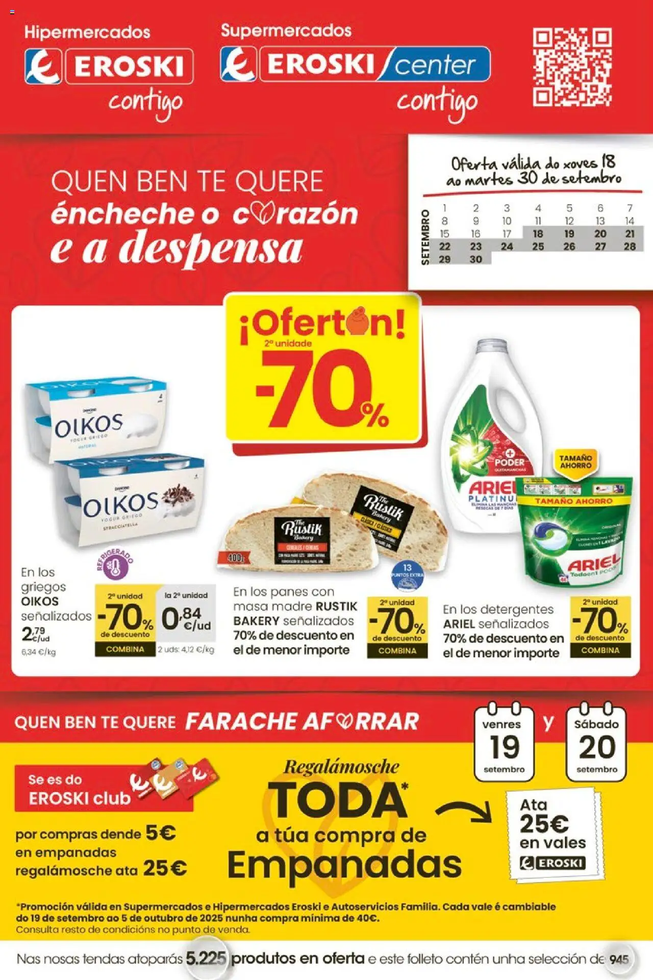 Folleto Eroski del 18/09/2025 - 30/09/2025 > Ofertón 2a unidade -70