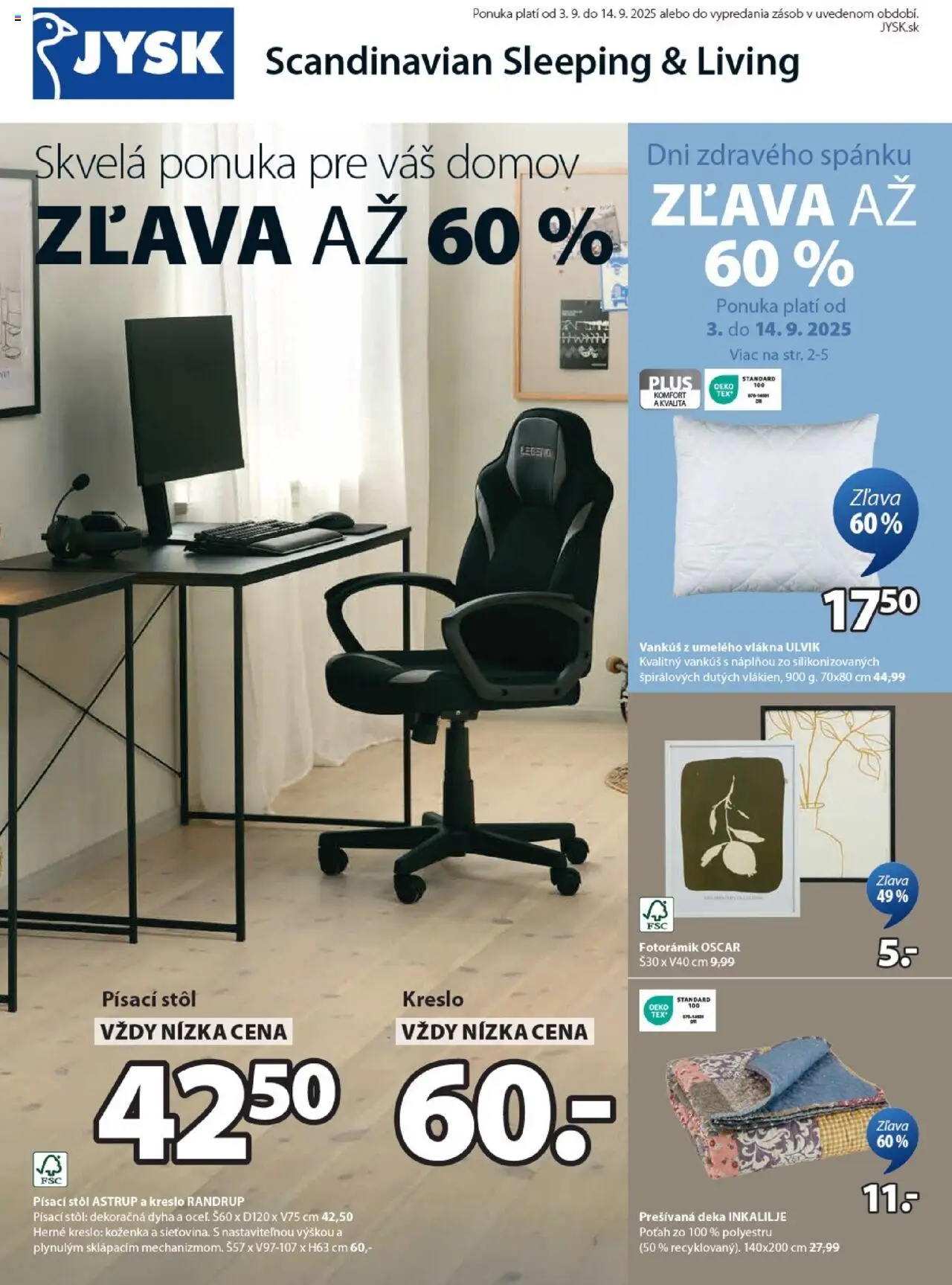 JYSK Leták od 03.09.2025 > Aktuálny online výpredaj