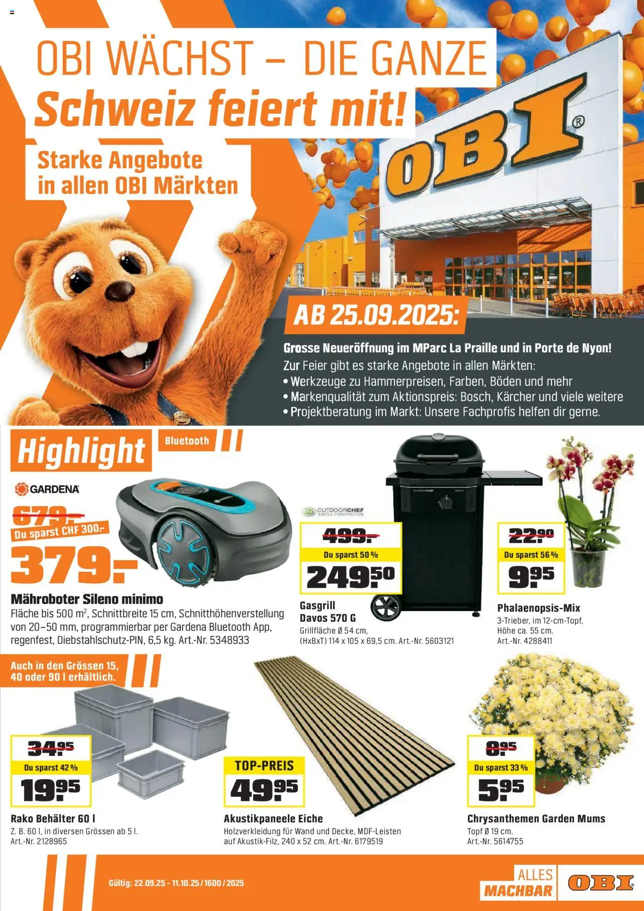 Vorschau des Merkblatts Aktionen vom Shop OBI gültig von 22.09.2025 bis 11.10.2025