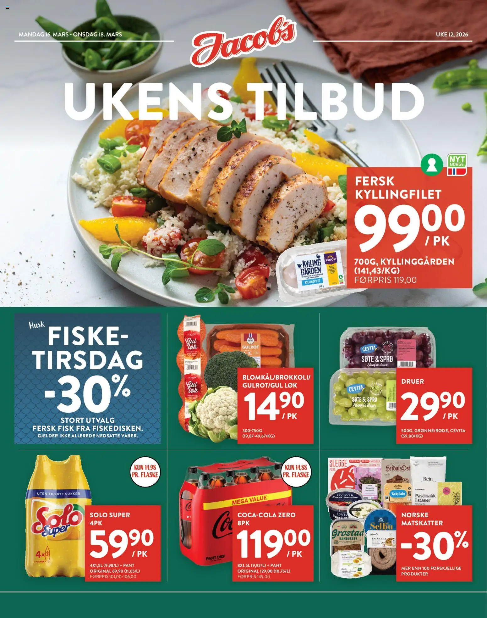 Forhåndsvis Jacobs kundeavis fra butikk Jacobs gyldig fra 16/03/2026