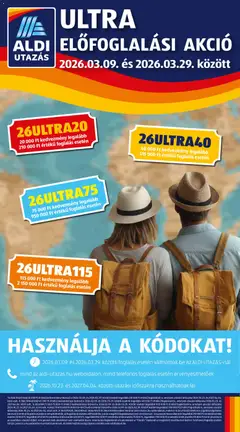 Aldi - Aldi Utazás katalógus megtekintése, amely érvényes 2026.03.12.-től