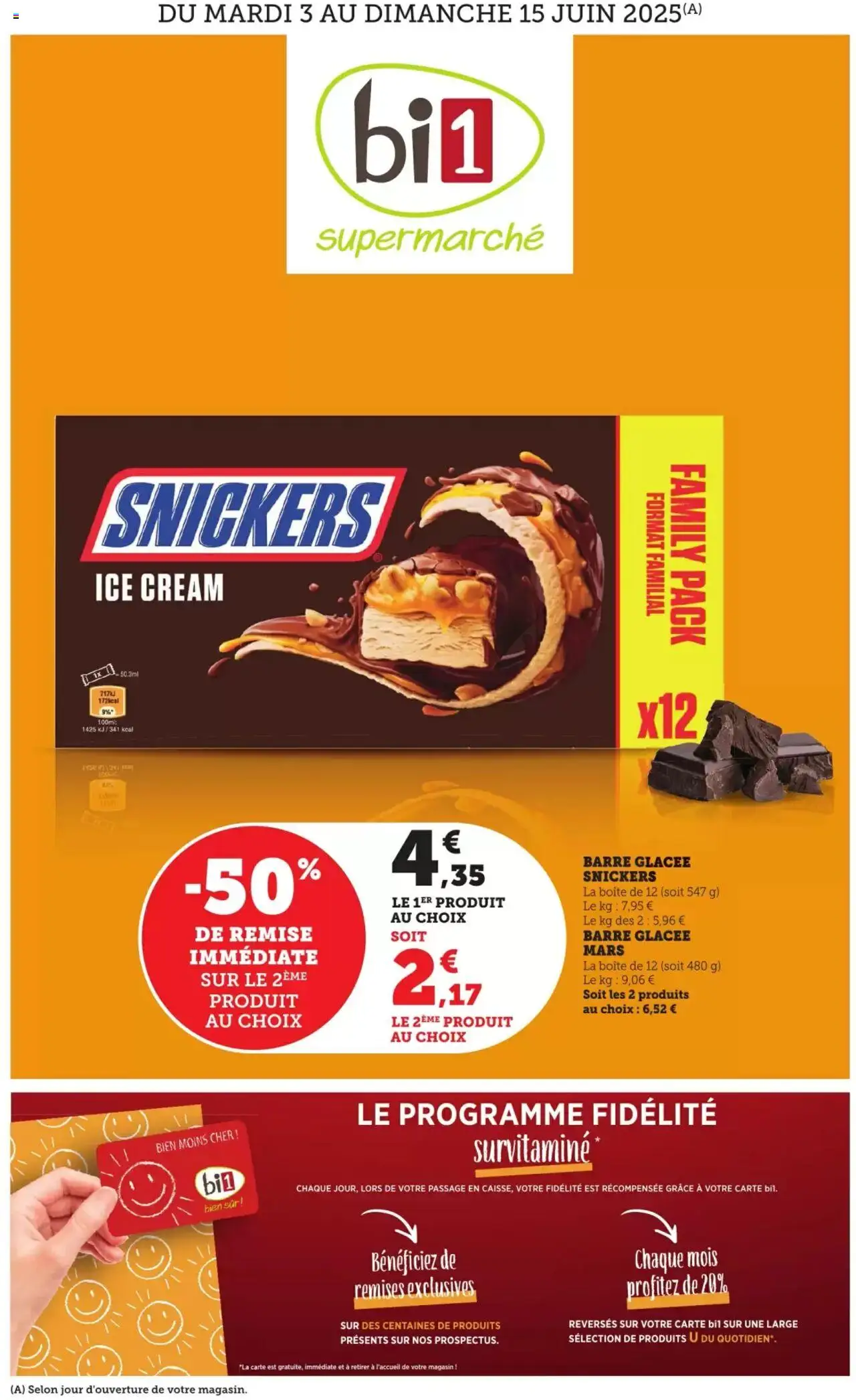 Catalogue de la boutique bi1 valable du 03/06/2025 - Page numéro 1 - Snickers