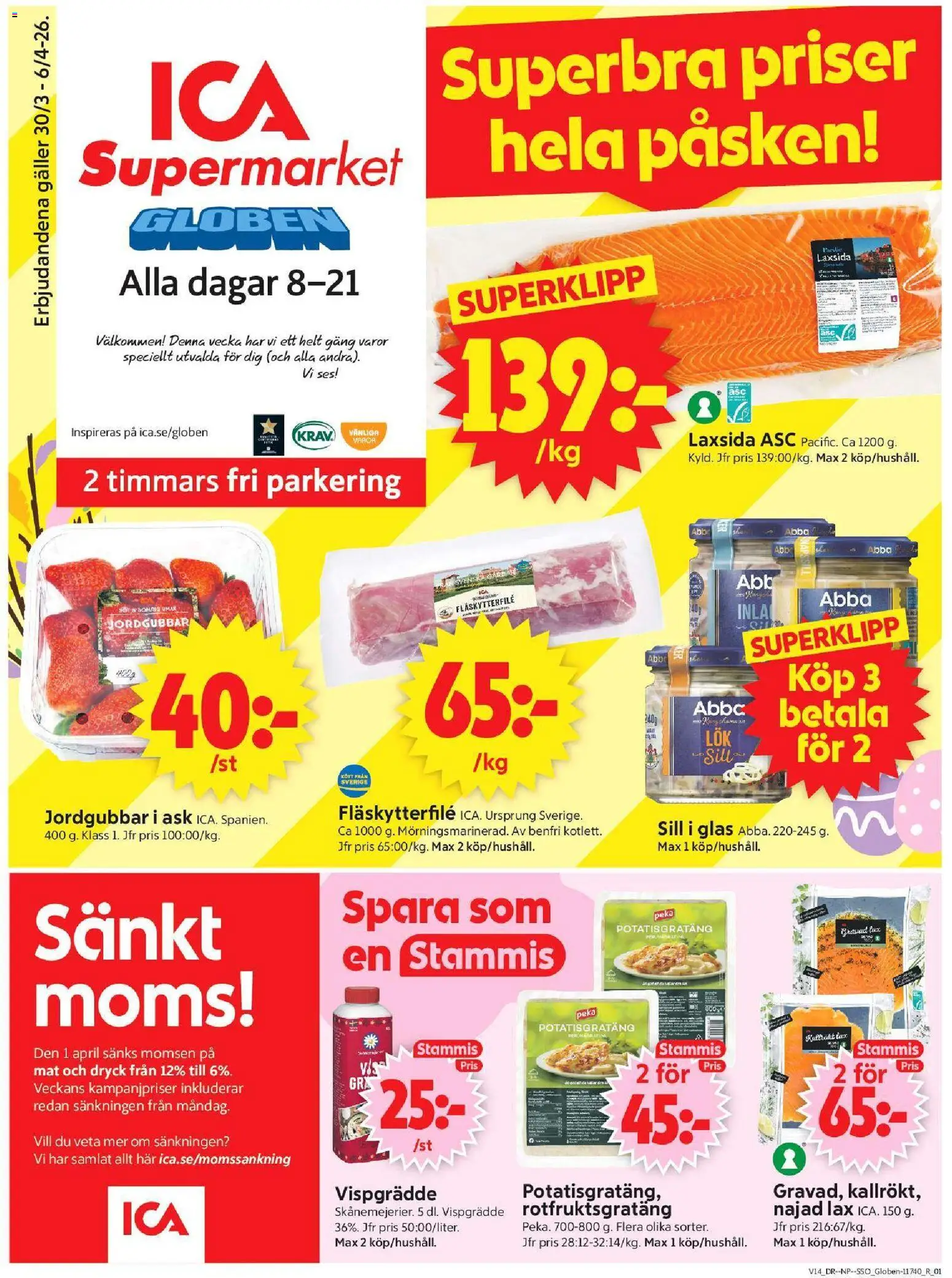 Förhandsgranska reklamblad Stockholm Globen från butik ICA Supermarket gäller från 30/03/2026