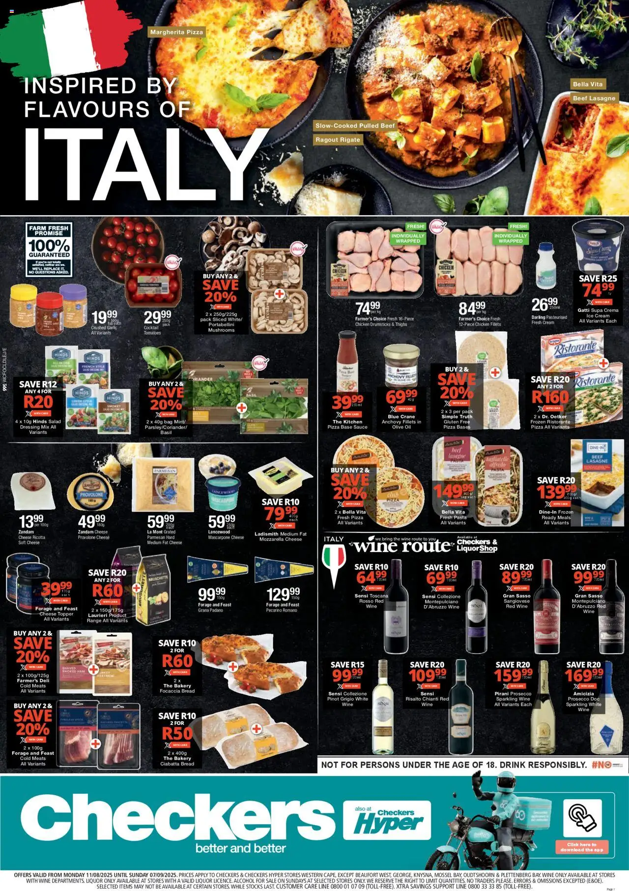 Checkers Western Cape - Flavours of Italy 11/08 - 07/09/2025 >> Catalogue