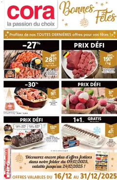 Prévisualisation de Bonnes fêtes du magasin Cora formulaire valide 16/12/2025