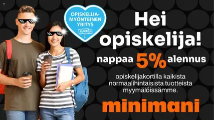Kaupan Minimani Tarjoukset - Opiskelija-ale 5% vuonna 2025 esikatselu, voimassa 01/09/2025