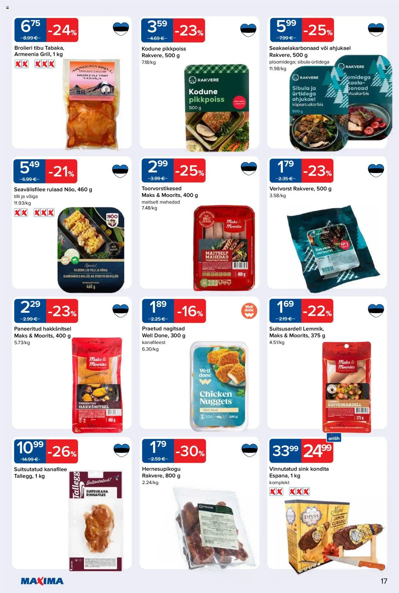 Maxima kliendilehe eelvaade alates 2025.10.14