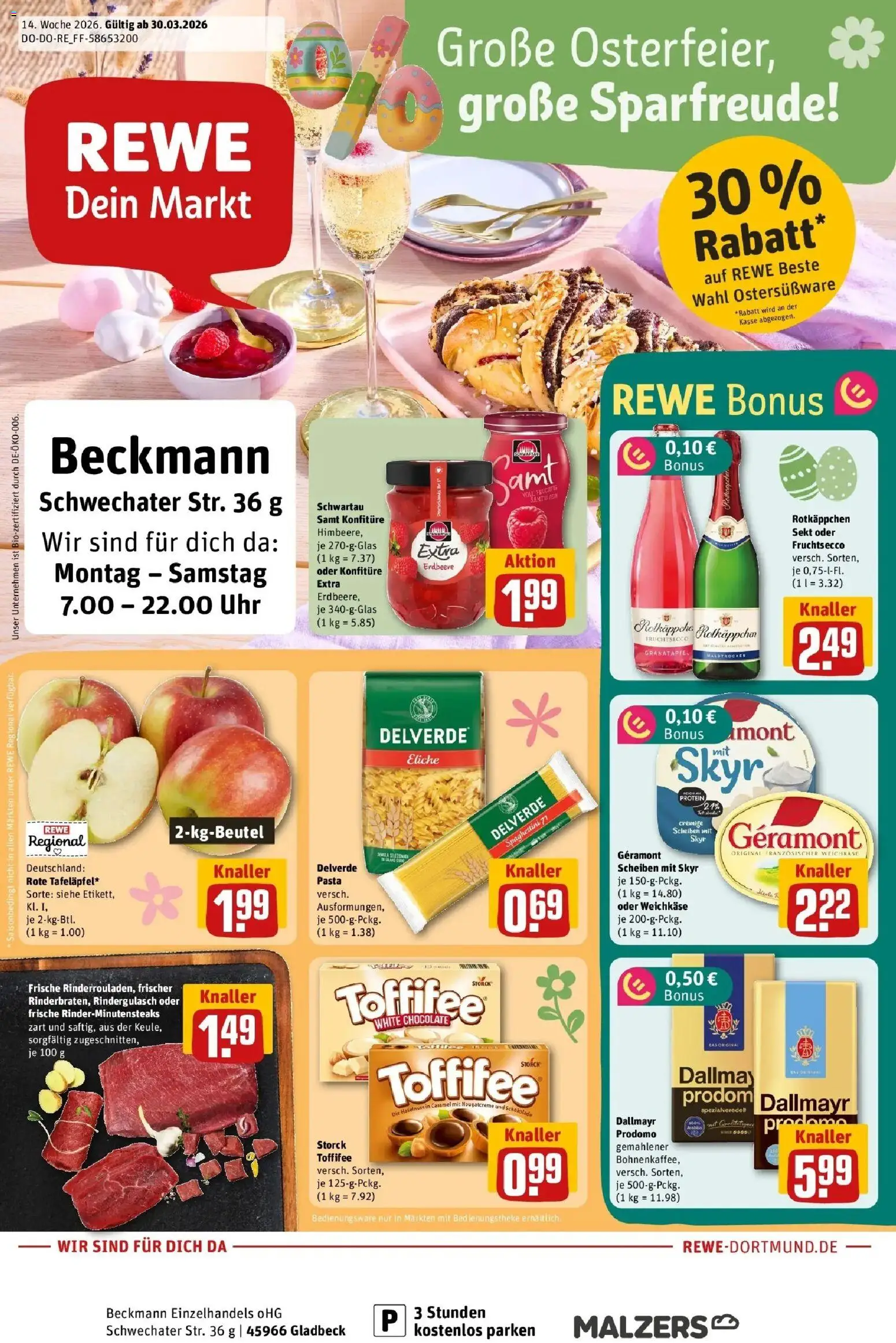 Vorschau von dem Prospekt des Geschäftes Rewe, gültig ab dem 30.03.2026