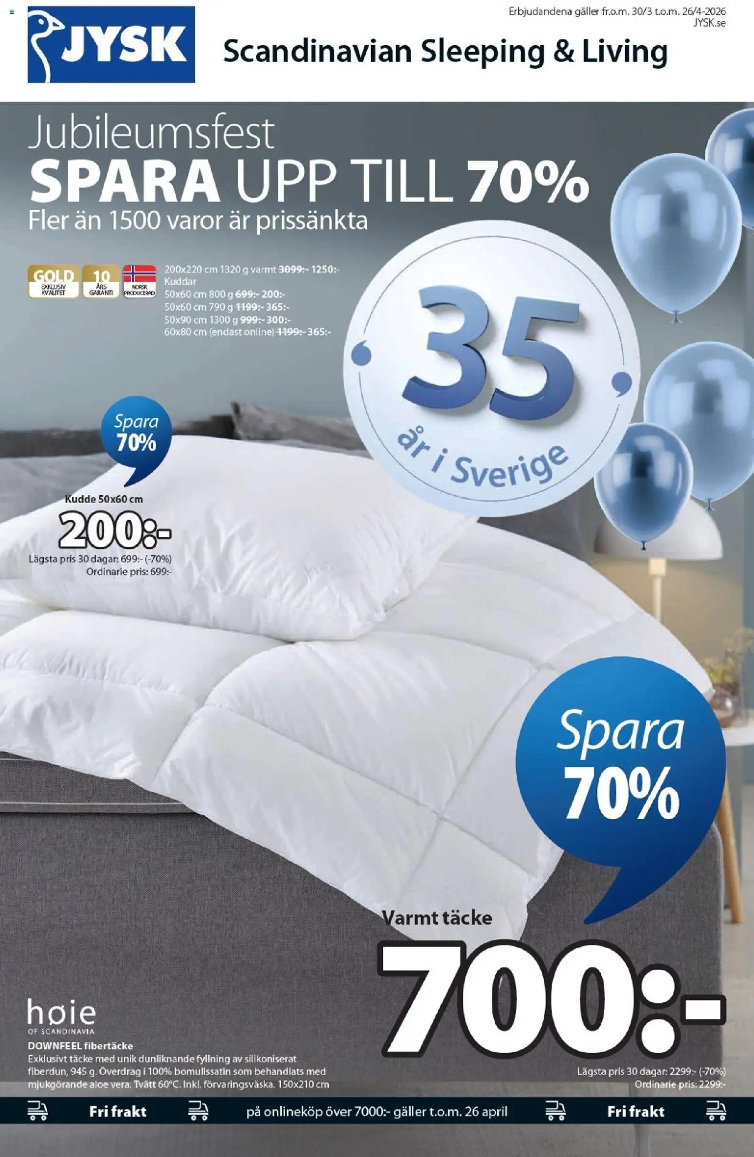 Förhandsgranska reklamblad JYSK erbjudanden från butik JYSK gäller från 30/03/2026