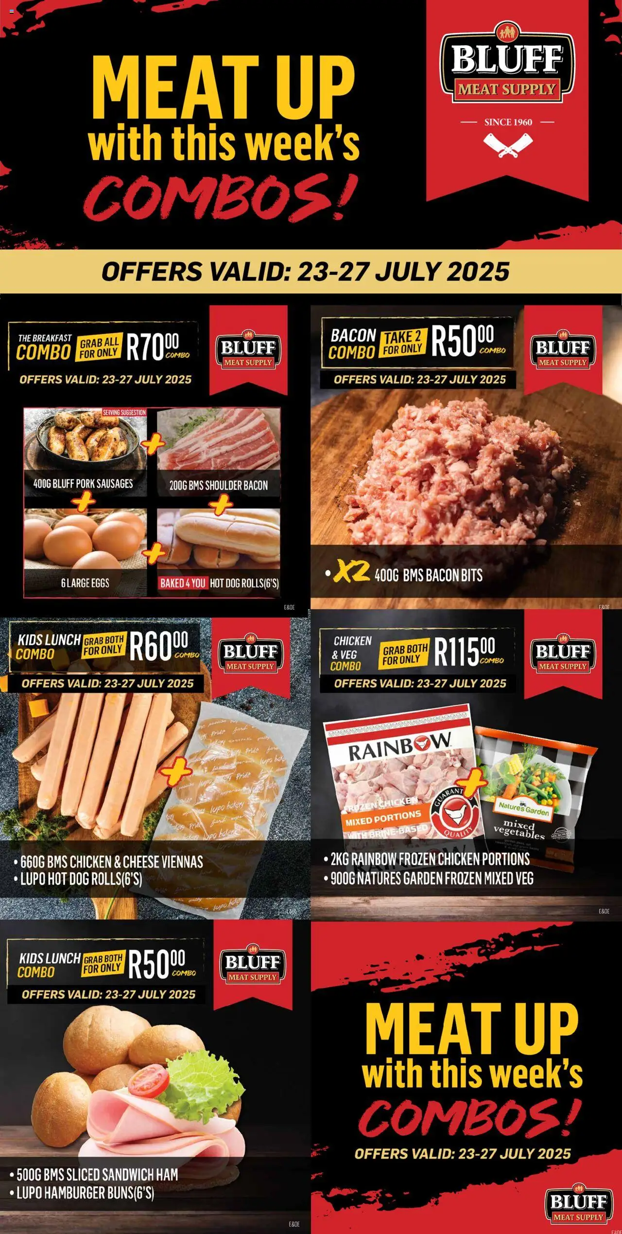 Bluff Meat Supply MEAT UP with this week’s COMBOS! from 23/07 - 27/07/2025 > Promotions