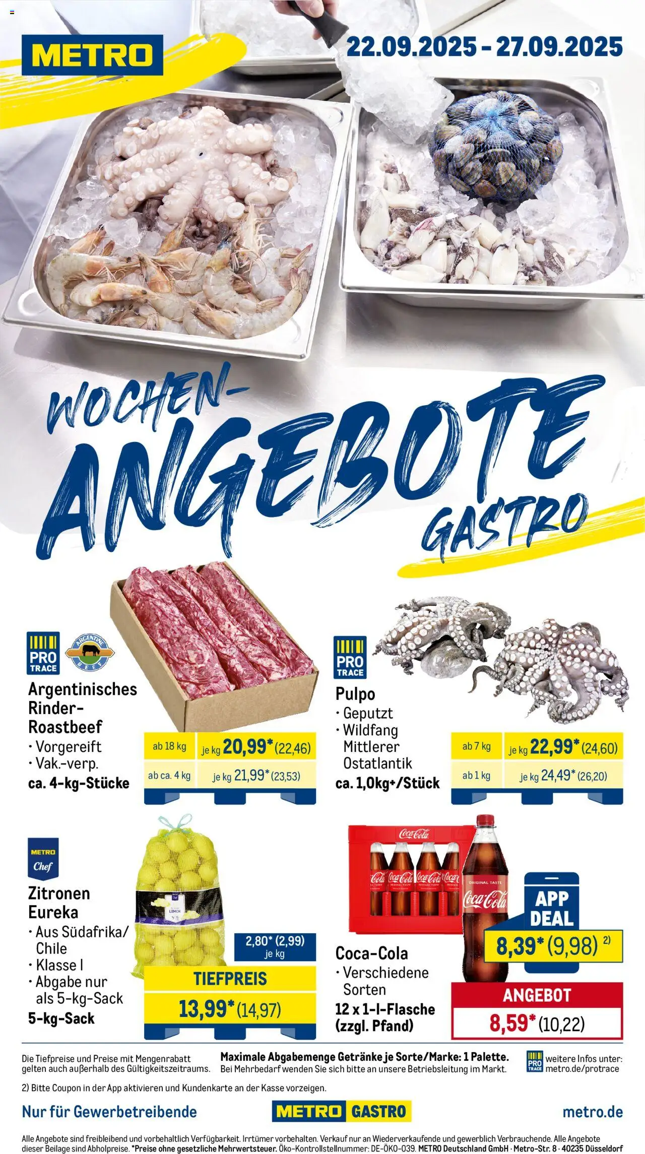 Metro Prospekt ab 22.09.2025 - Wochen-Angebote Gastro