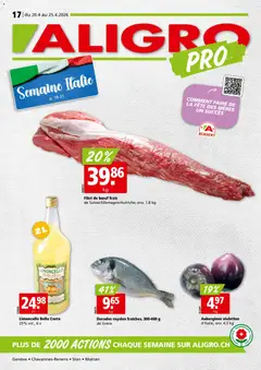 Vorschau des Merkblatts Aligro aktionen Chavannes, Matran, Genève, Sion vom Shop Aligro gültig von 20.04.2026 bis 25.04.2026