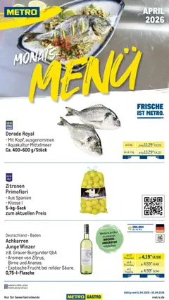 Vorschau von dem Prospekt des Geschäftes Metro, gültig ab dem 01.04.2026