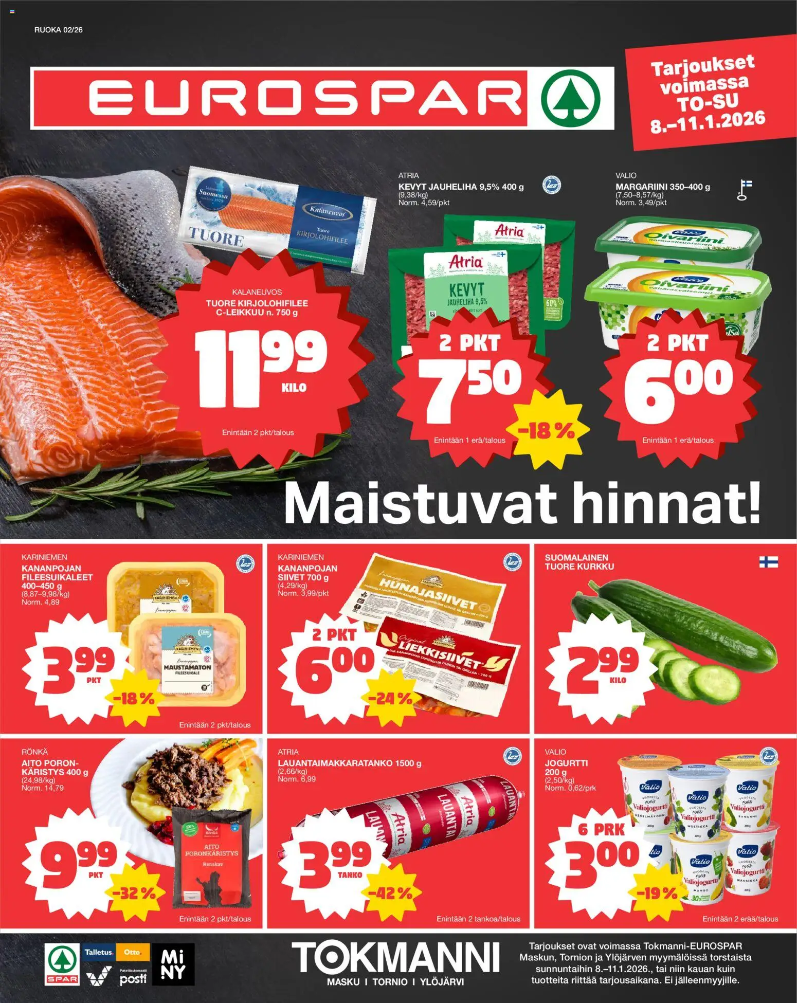 Kaupan Tokmanni EUROSPAR esikatselu, voimassa 08/01/2026