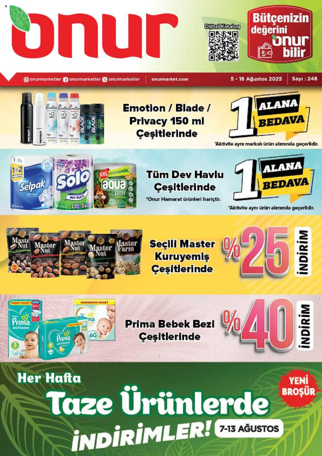 ONUR MARKET Katalog (05 Ağustos 2025) - Indirim, Broşür - Sayfa numarası 1