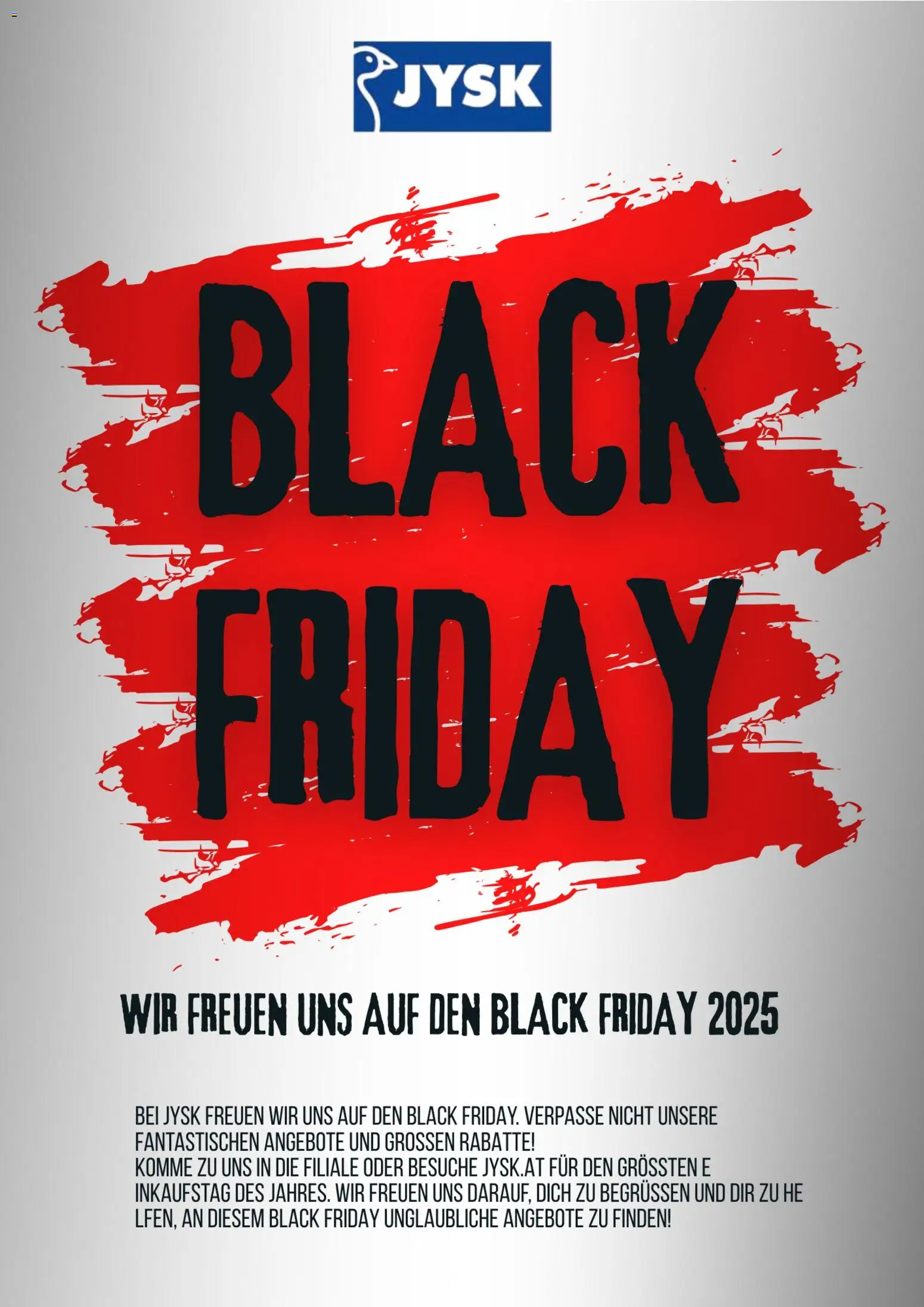 Vorschau der Angebote: JYSK Black Friday Ankündigung gültig ab 30.10.2025