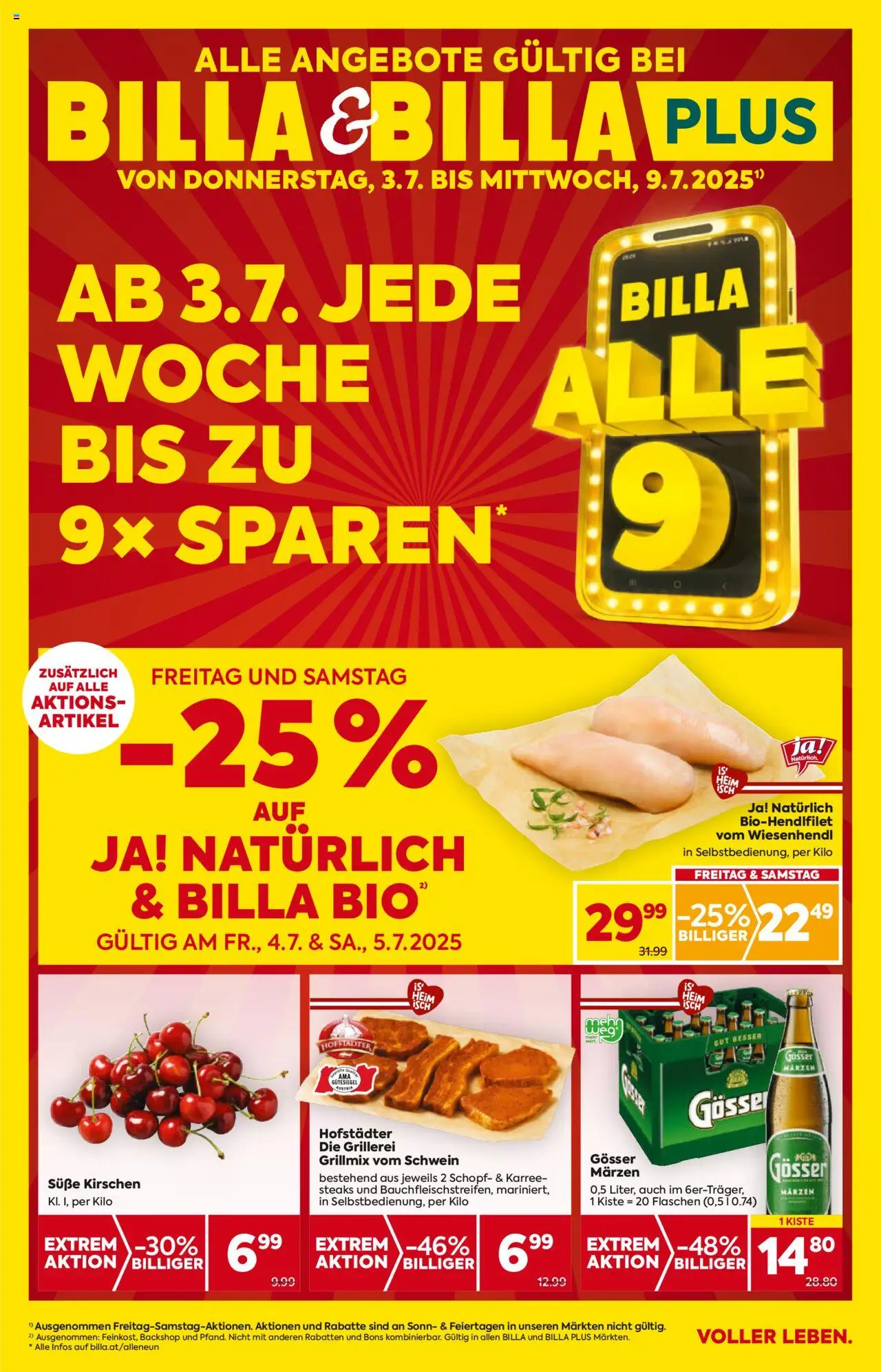 Billa AT aktuális szórólap, érvényes 2025.07.03.-től - 1 oldal - Gösser