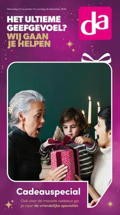 Voorbeeld van Dadeauspecial van winkel Da geldig vanaf 10-11-2025