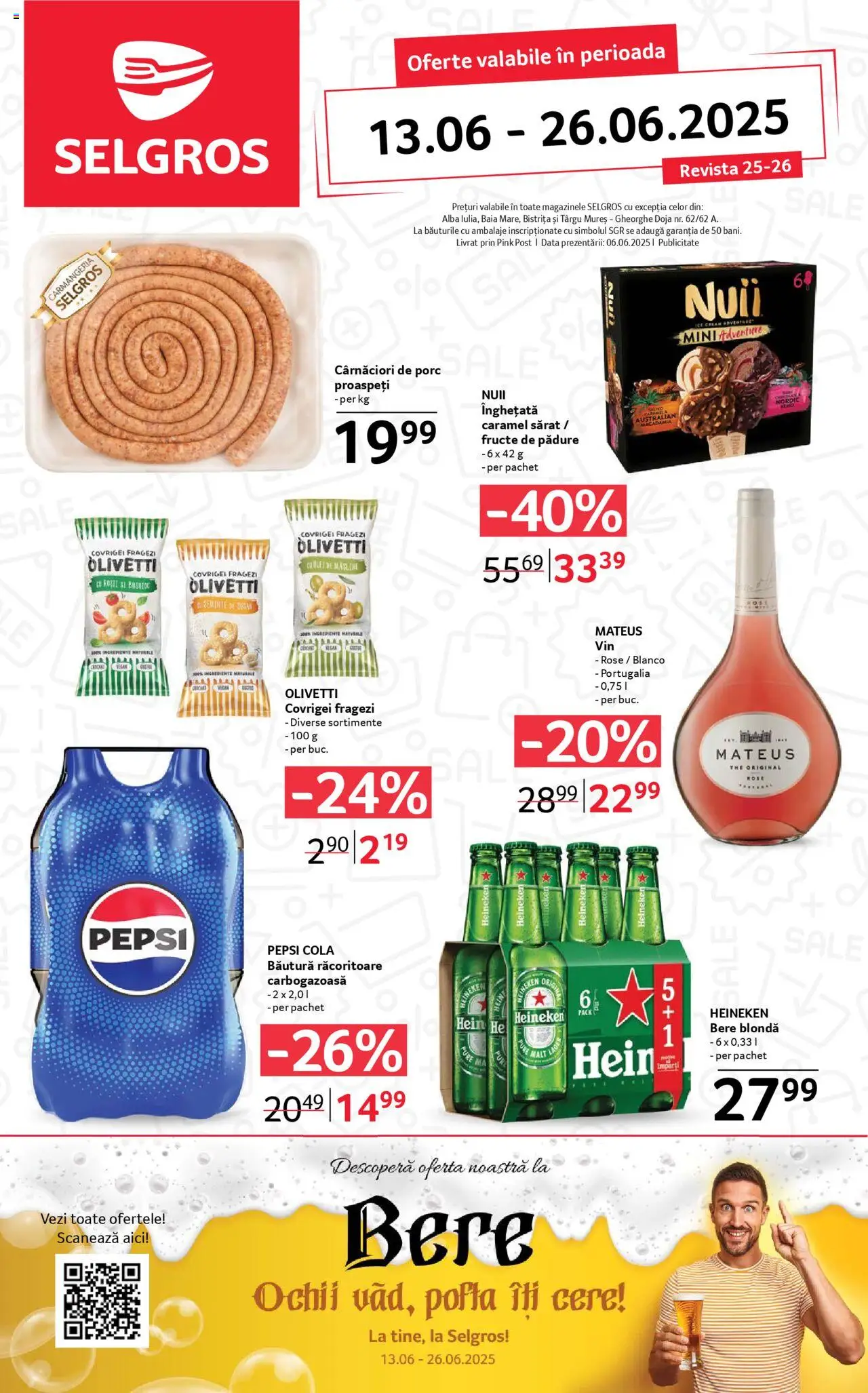 Selgros Catalog - Food de la 13.06.2025 - Pagină 1 - Bautura racoritoare, Ulei de masline, Pepsi, Semințe, Cola, Covrigei, Ulei, Înghețată