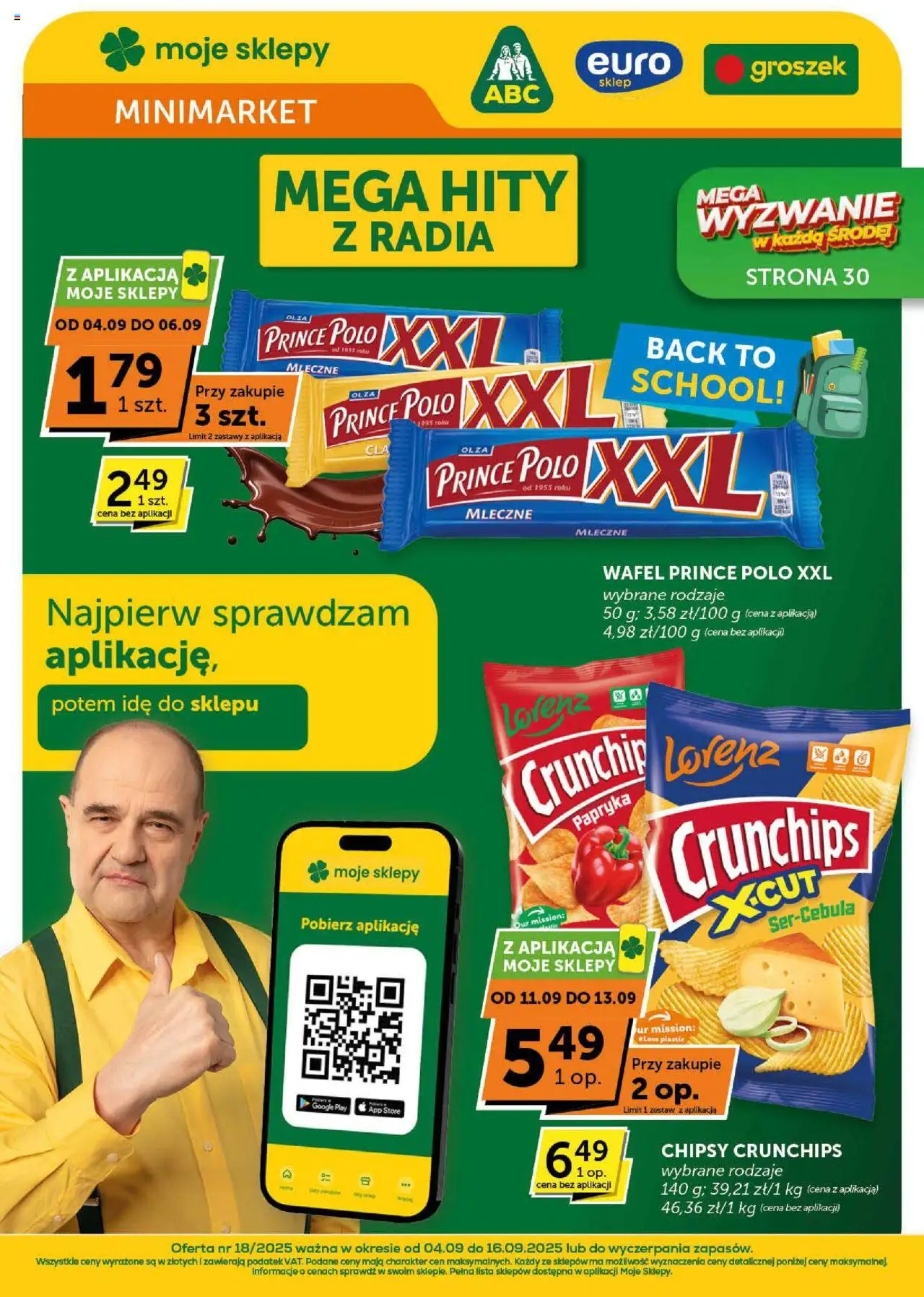 Groszek Minimarket od 04.09.2025 - Nowa Gazetka - Numer strony 1 - Groszek, Chipsy, Prince polo, Papryka, Prince polo xxl