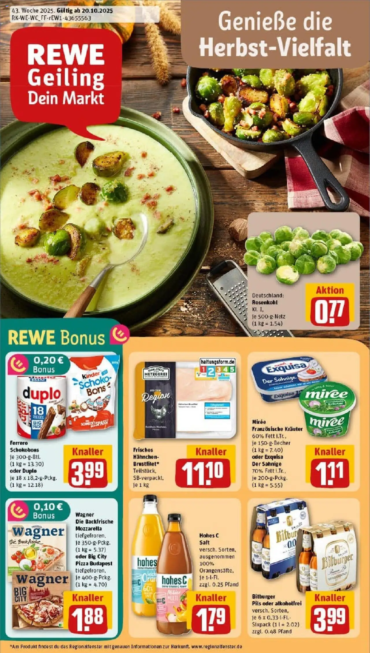 REWE Prospekt ab 19.10.2025 nächste Woche - Prospekt Düsseldorf	