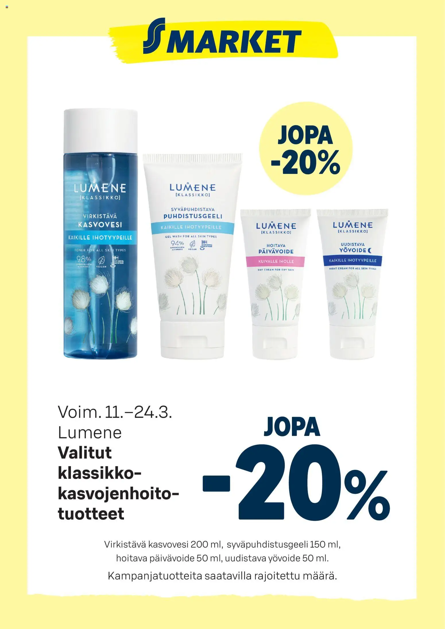 Kaupan S-market S-market tarjoukset Lumene esikatselu, voimassa 11/03/2026