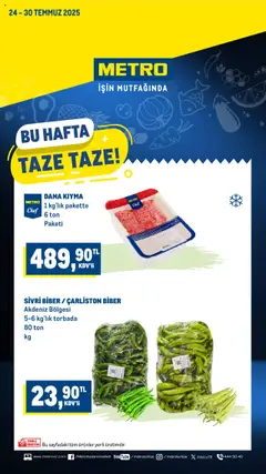 Metro Taze Ürünler 24.07.2025 - Broşürünün önizlemesi