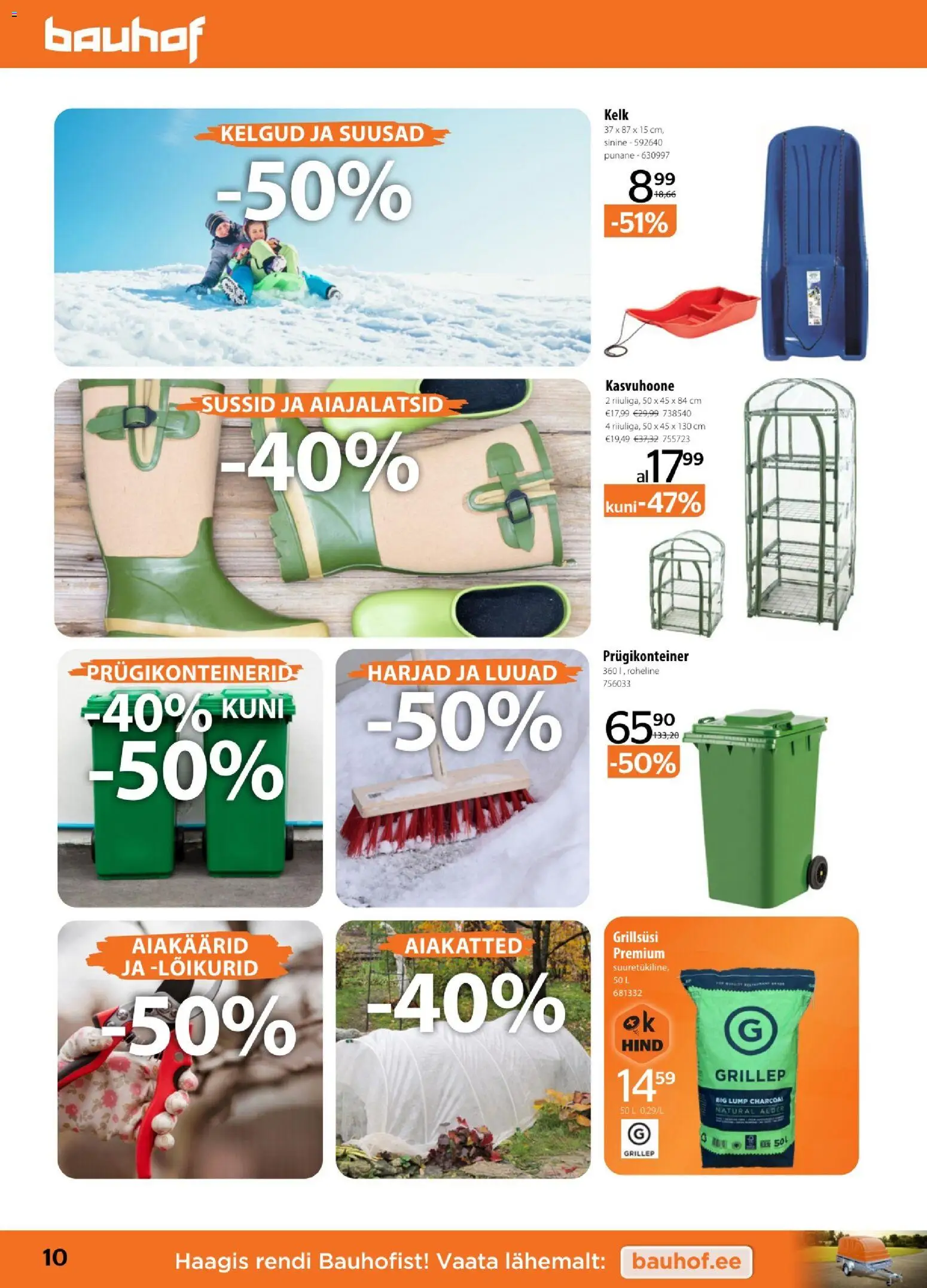 Bauhof kliendilehe eelvaade alates 2026.01.06